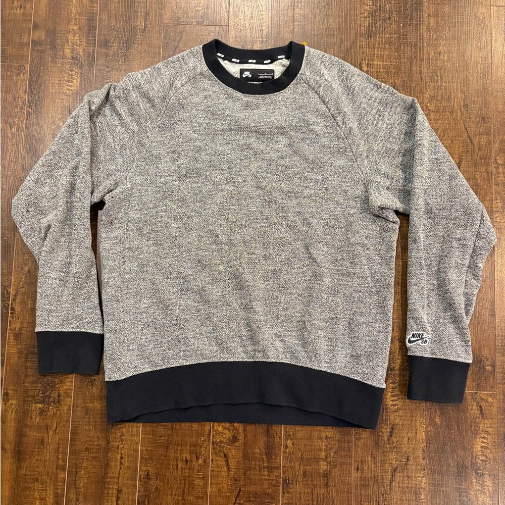 Nike Gray and Black Crewneck Sweater